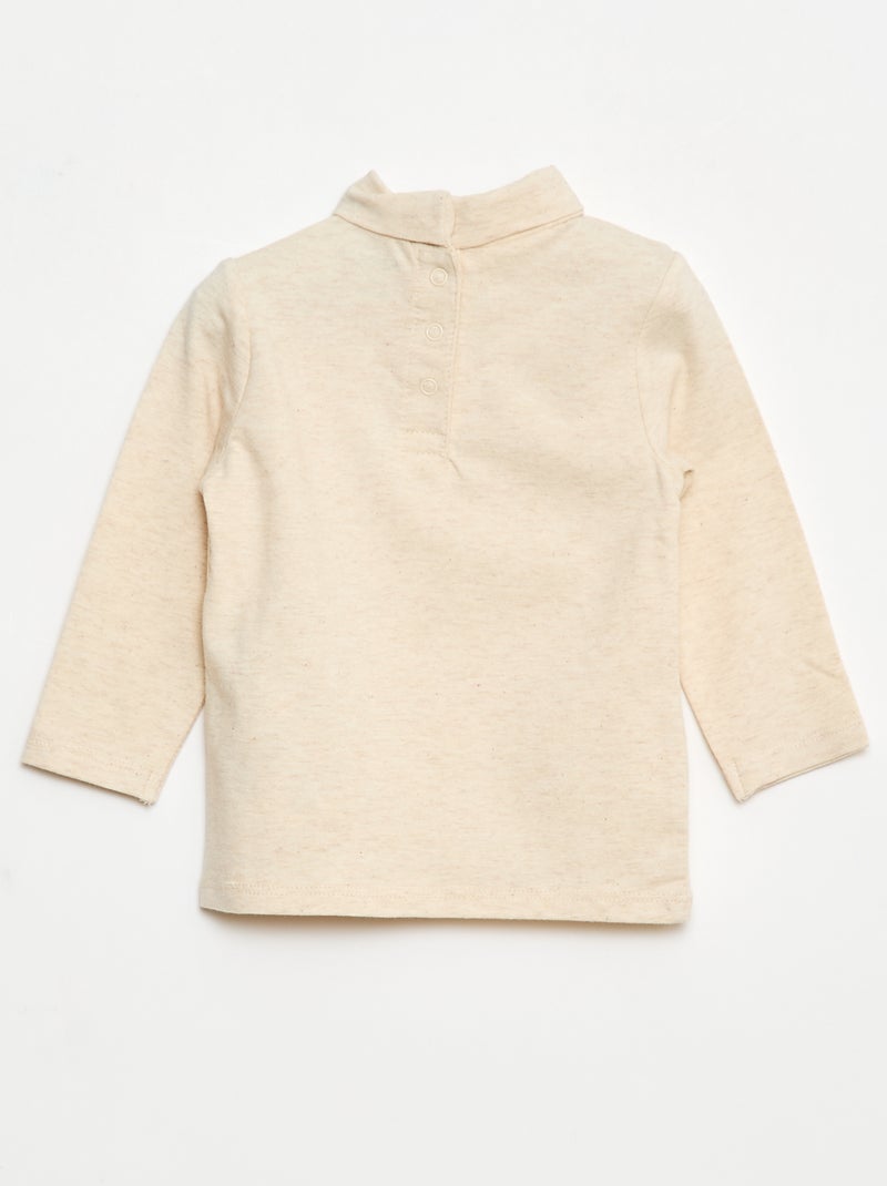 Camisola interior de gola alta lisa Bege - Kiabi