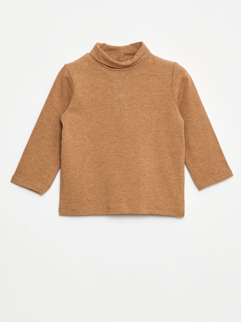Camisola interior de gola alta lisa Bege - Kiabi