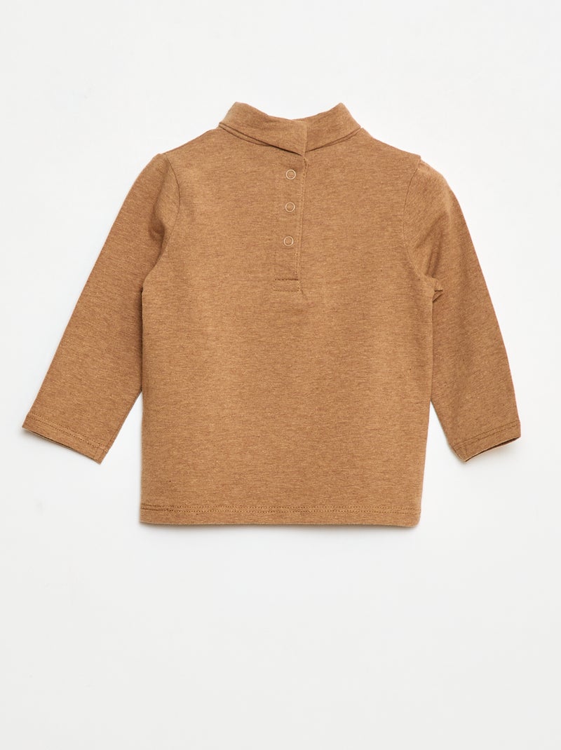 Camisola interior de gola alta lisa Bege - Kiabi