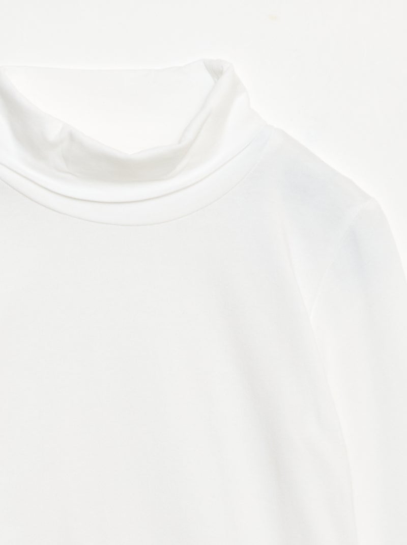 Camisola interior de gola alta lisa Branco - Kiabi