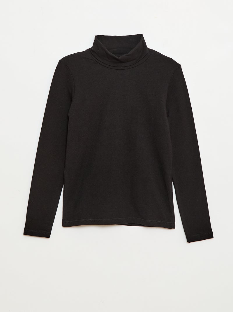 Camisola interior de gola alta lisa Preto - Kiabi