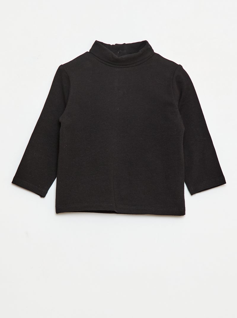Camisola interior de gola alta lisa Preto - Kiabi