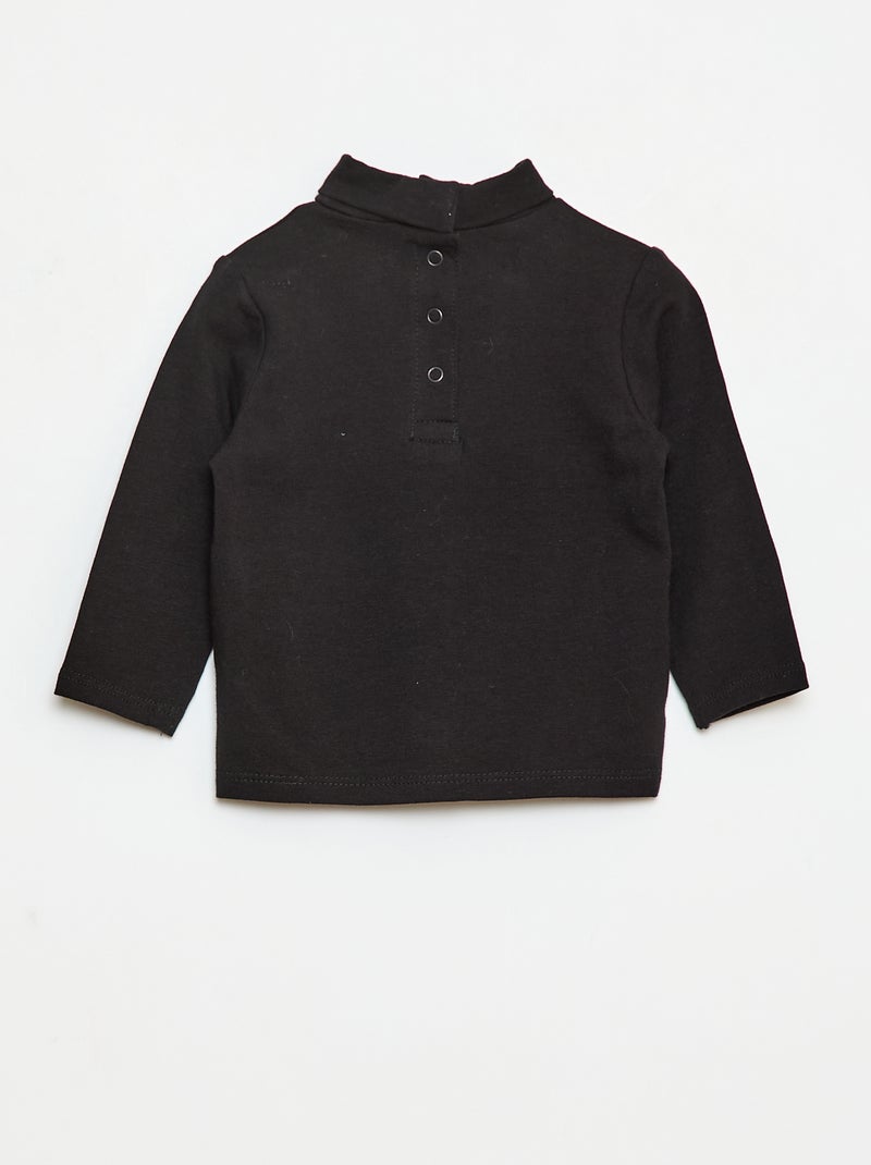 Camisola interior de gola alta lisa Preto - Kiabi