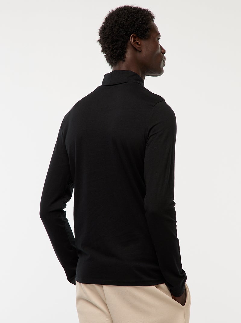 Camisola interior de gola alta lisa Preto - Kiabi