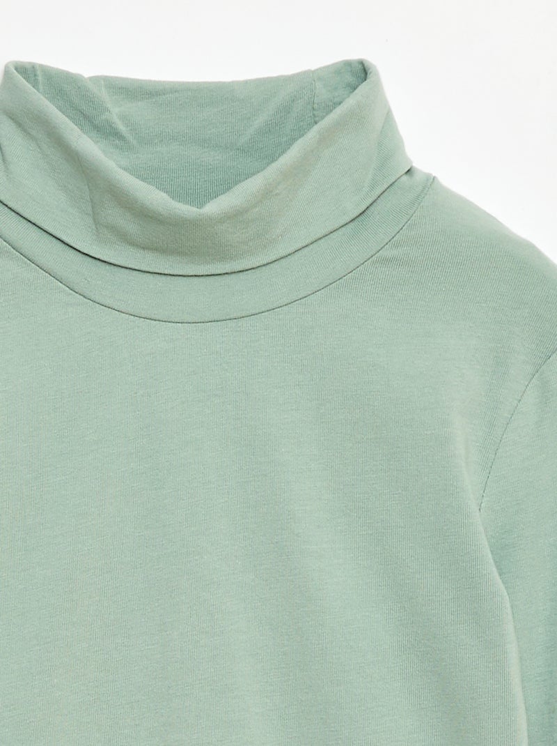 Camisola interior de gola alta lisa Verde - Kiabi