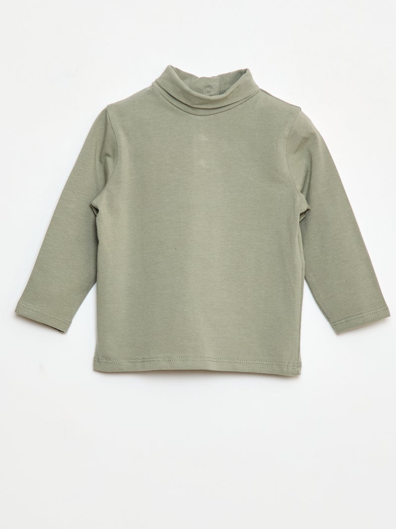 Camisola interior de gola alta lisa Verde - Kiabi