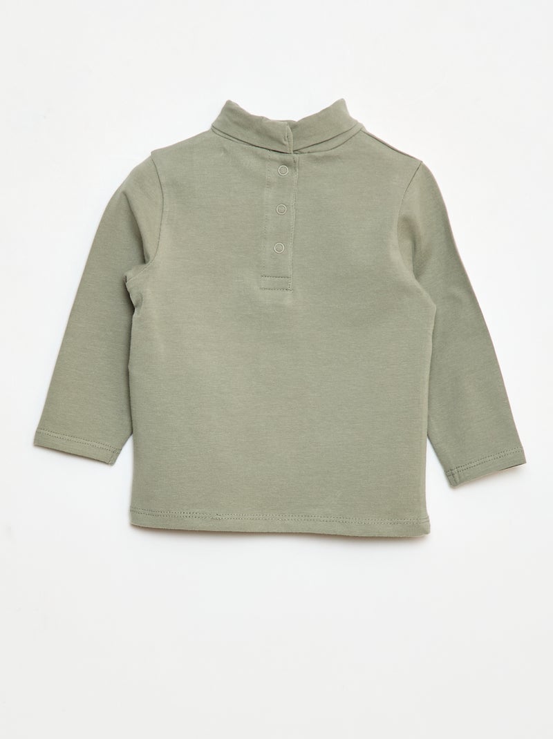 Camisola interior de gola alta lisa Verde - Kiabi