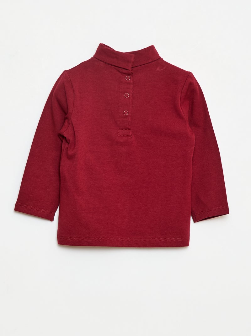 Camisola interior de gola alta lisa Vermelho - Kiabi