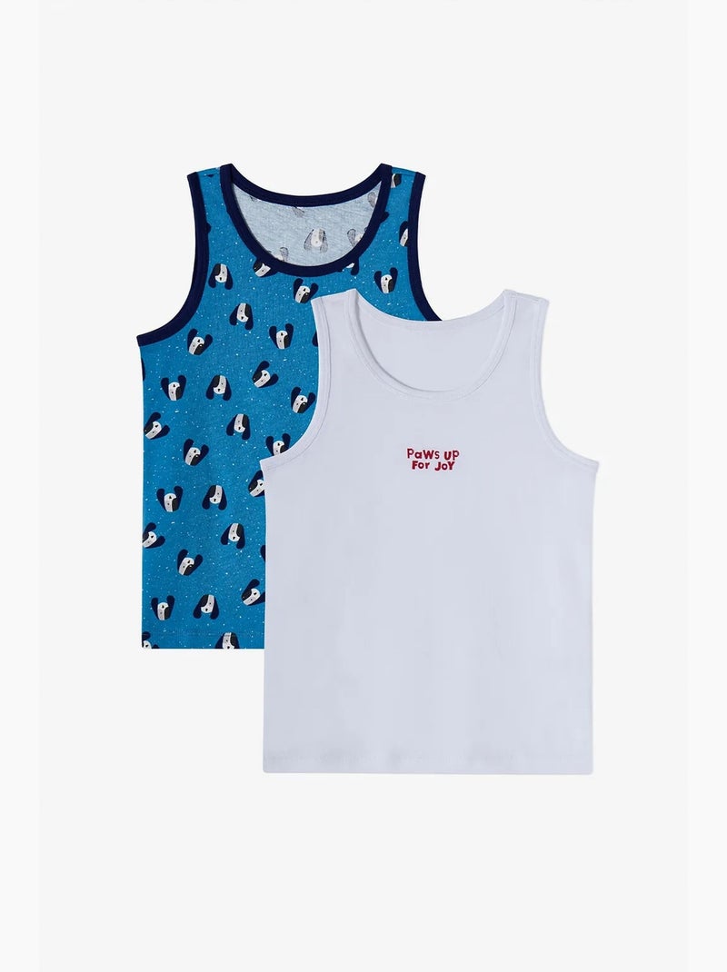 Camisola interior de menino paws for joy penti Azul Branco Preto - Kiabi