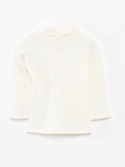 Camisola interior em malha canelada com flores fantasia em algodão - Kiabi