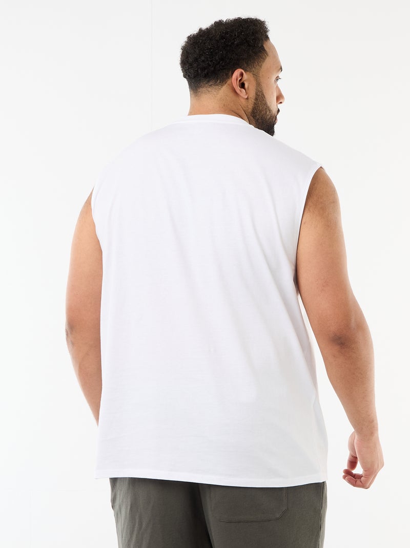 Camisola interior lisa de algodão Branco - Kiabi