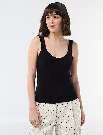 Camisola interior lisa em material canelado