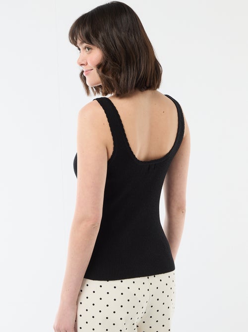 Camisola interior lisa em material canelado - Kiabi