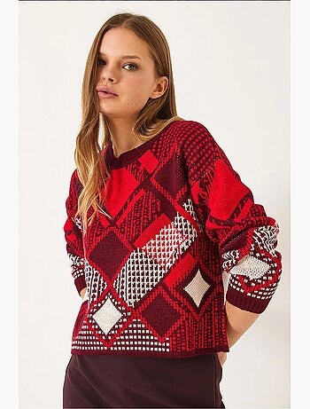 Camisola jacquard com padrão baklava lucci