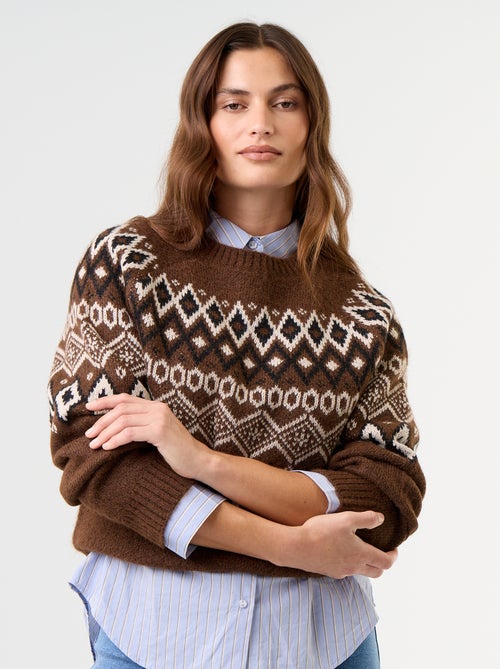 Camisola jacquard de malha grossa - Kiabi