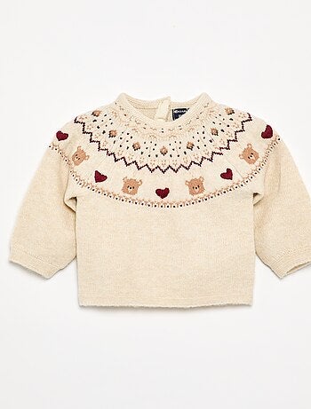 Camisola jacquard em malha de ponto grosso