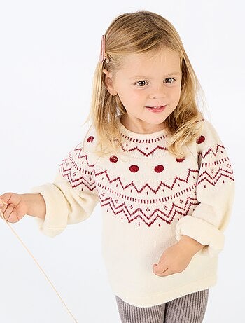 Camisola jacquard em malha de ponto grosso