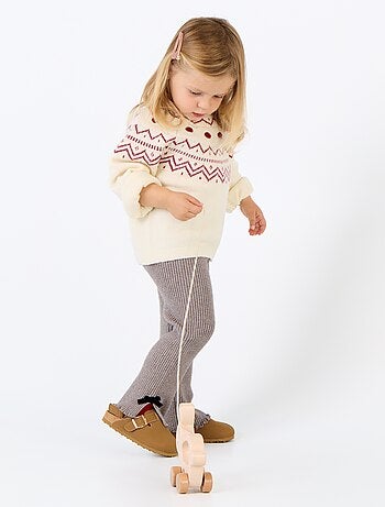 Camisola jacquard em malha de ponto grosso