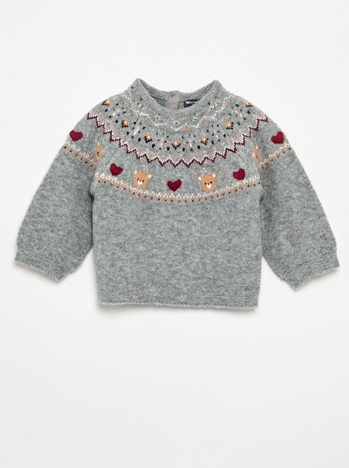 Camisola jacquard em malha de ponto grosso - Kiabi