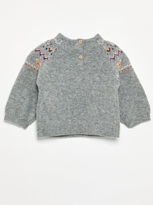 Camisola jacquard em malha de ponto grosso - Kiabi