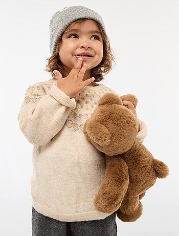 Camisola jacquard em malha fluffy