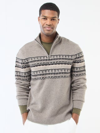 Camisola jacquard gola funil