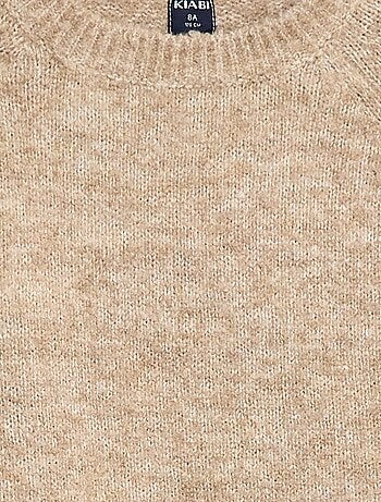 Camisola jacquard gola redonda lisa