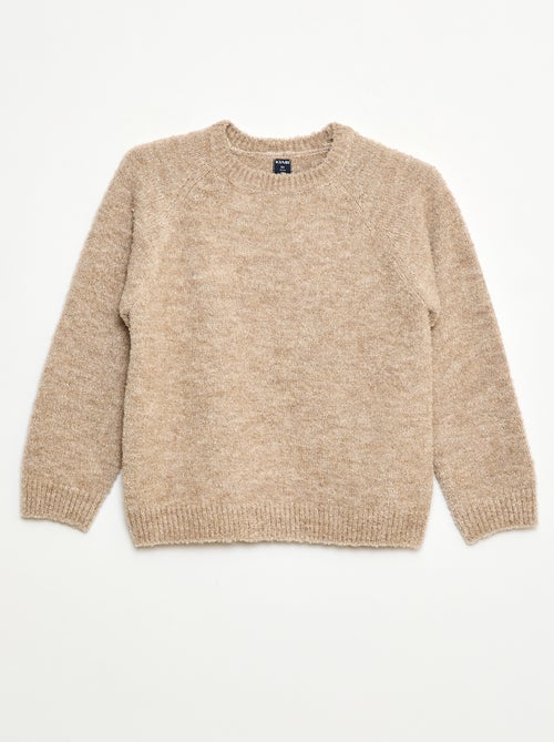 Camisola jacquard gola redonda lisa - Kiabi