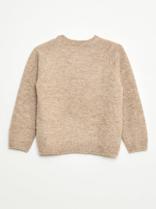 Camisola jacquard gola redonda lisa - Kiabi