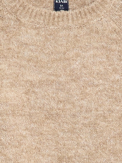 Camisola jacquard gola redonda lisa - Kiabi