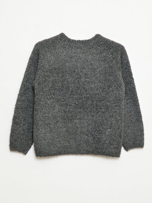 Camisola jacquard gola redonda lisa - Kiabi