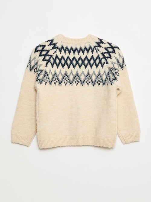 Camisola jacquard gola redonda lisa - Kiabi