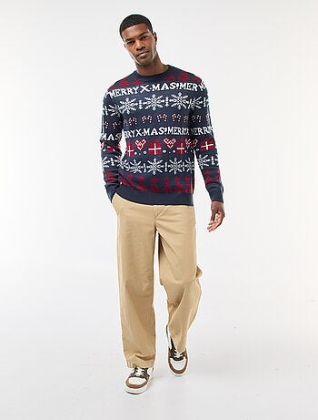 Camisola jacquard gola redonda Natal