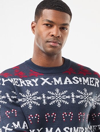 Camisola jacquard gola redonda Natal