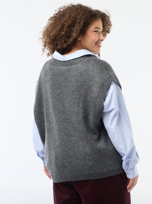 Camisola jacquard sem mangas - Kiabi