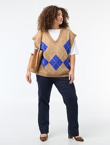 Camisola jacquard sem mangas