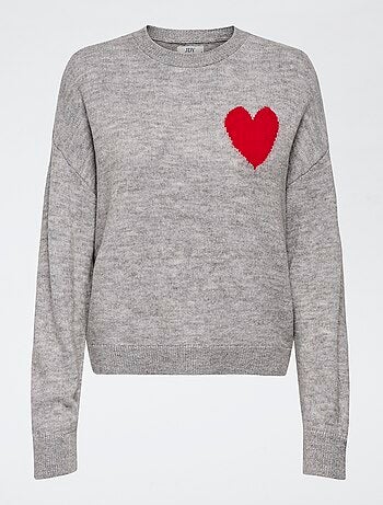 Camisola 'JDY' de gola redonda com estampado de coração