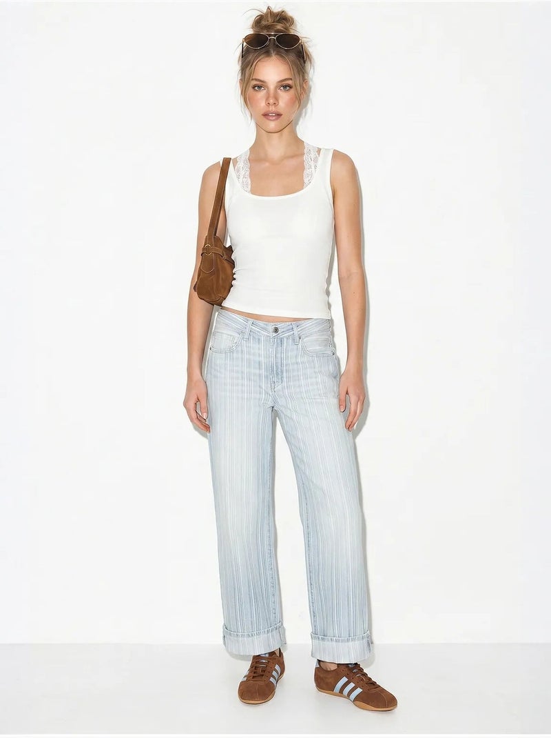 Camisola justa em mistura de viscose com decote quadrado lucci Branco - Kiabi