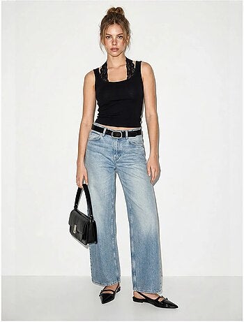 Camisola justa em mistura de viscose com decote quadrado lucci