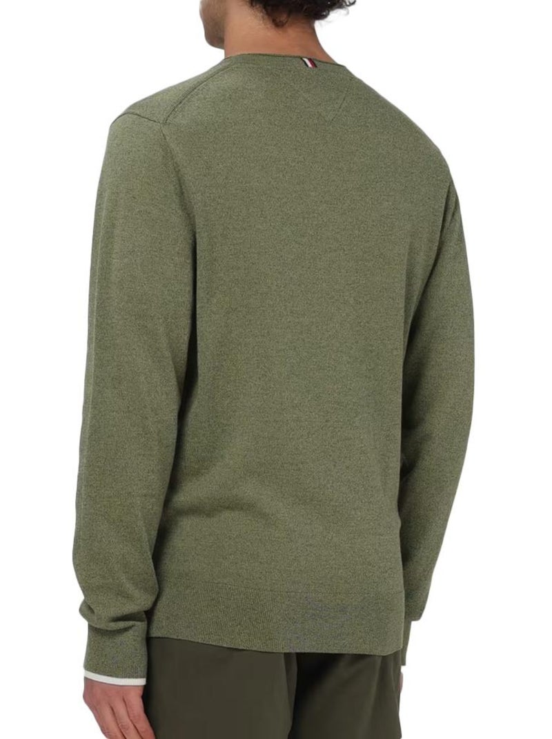 Camisola Kaki de Homem Tommy Hilfiger em Algodão Orgânico Verde cáqui claro - Kiabi