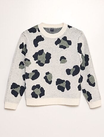 Camisola leopardo em malha jacquard