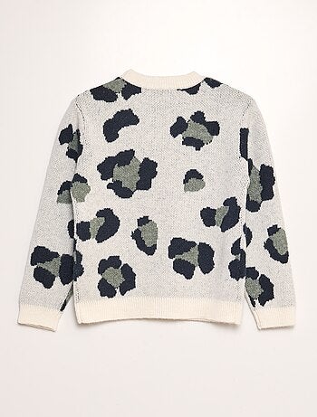 Camisola leopardo em malha jacquard