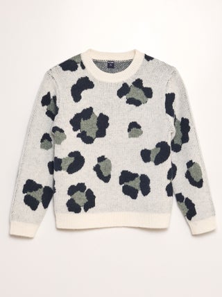 Camisola leopardo em malha jacquard