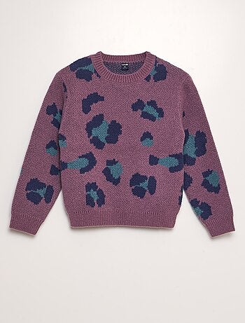 Camisola leopardo em malha jacquard
