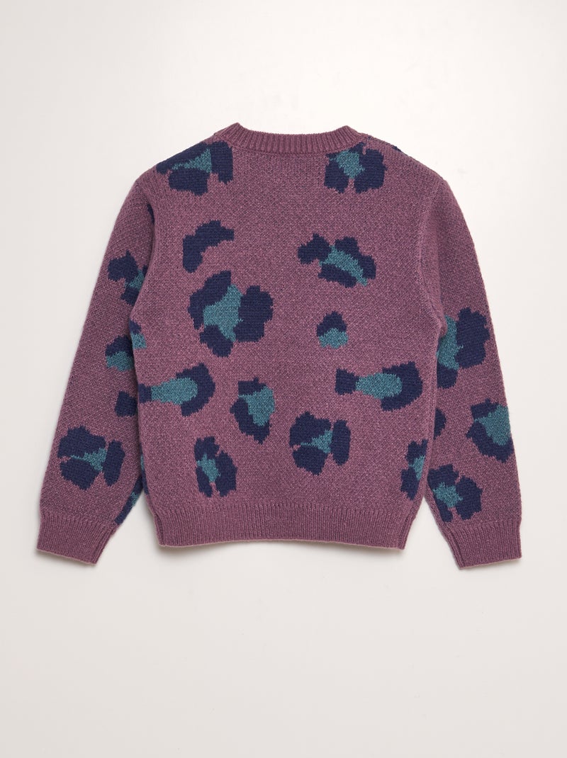 Camisola leopardo em malha jacquard ROSA - Kiabi