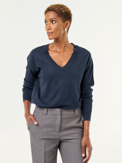 Camisola leve com decote em V - Kiabi Camisola leve com decote em V - Kiabi