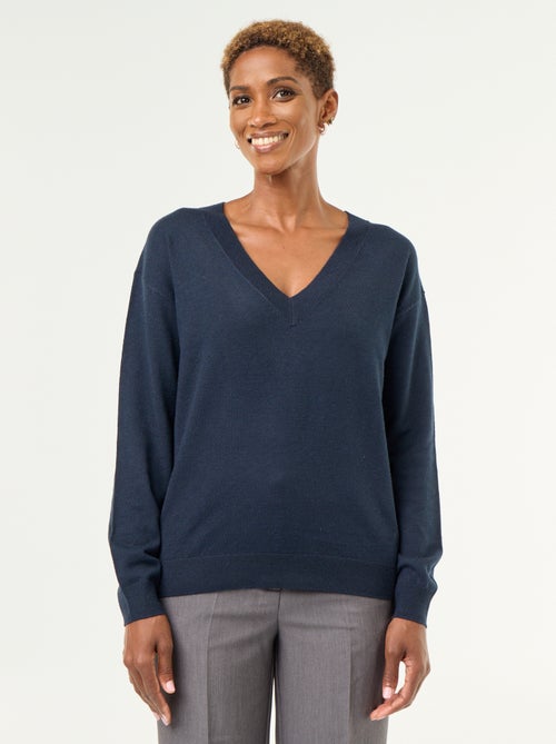 Camisola leve com decote em V - Kiabi Camisola leve com decote em V - Kiabi
