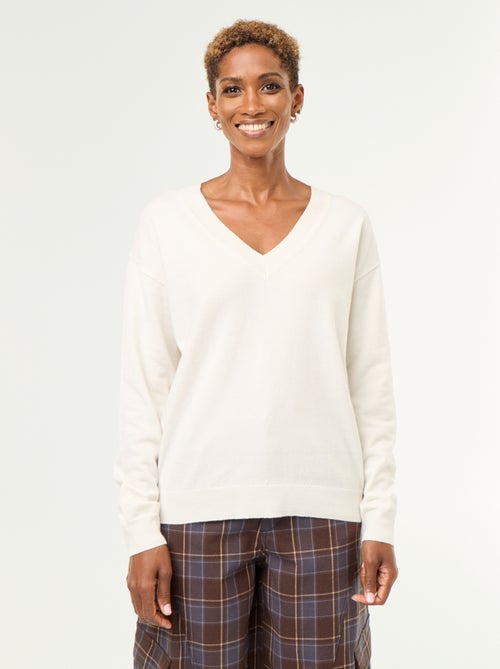 Camisola leve com decote em V - Kiabi Camisola leve com decote em V - Kiabi