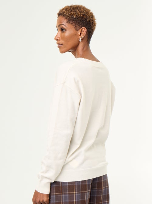 Camisola leve com decote em V - Kiabi Camisola leve com decote em V - Kiabi