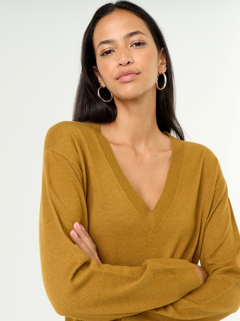 Camisola leve com decote em V Vermelho - Kiabi